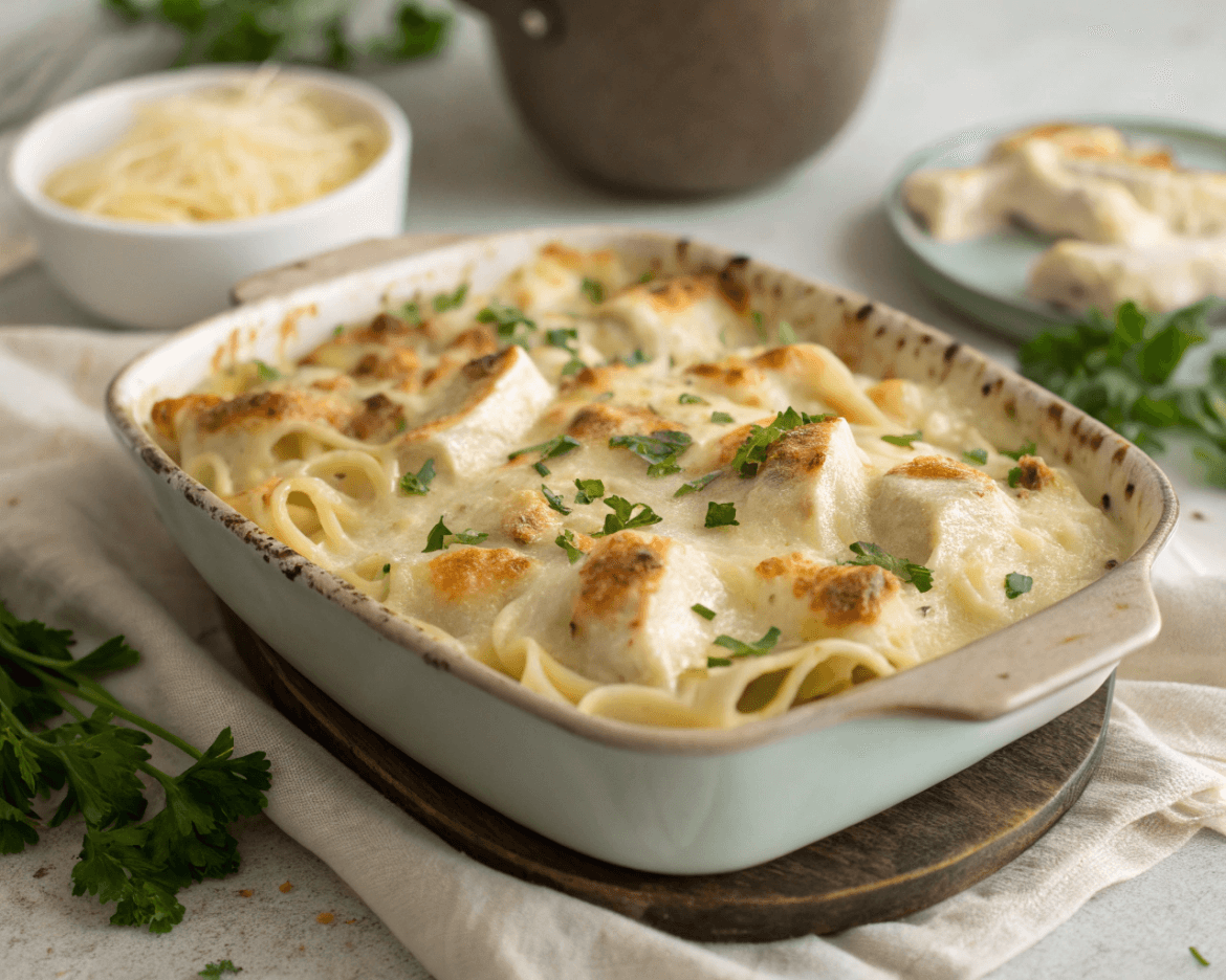 chicken alfredo bake