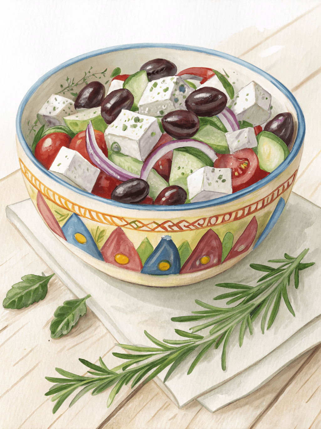 Greek Salad with Kalamata Olives and Feta