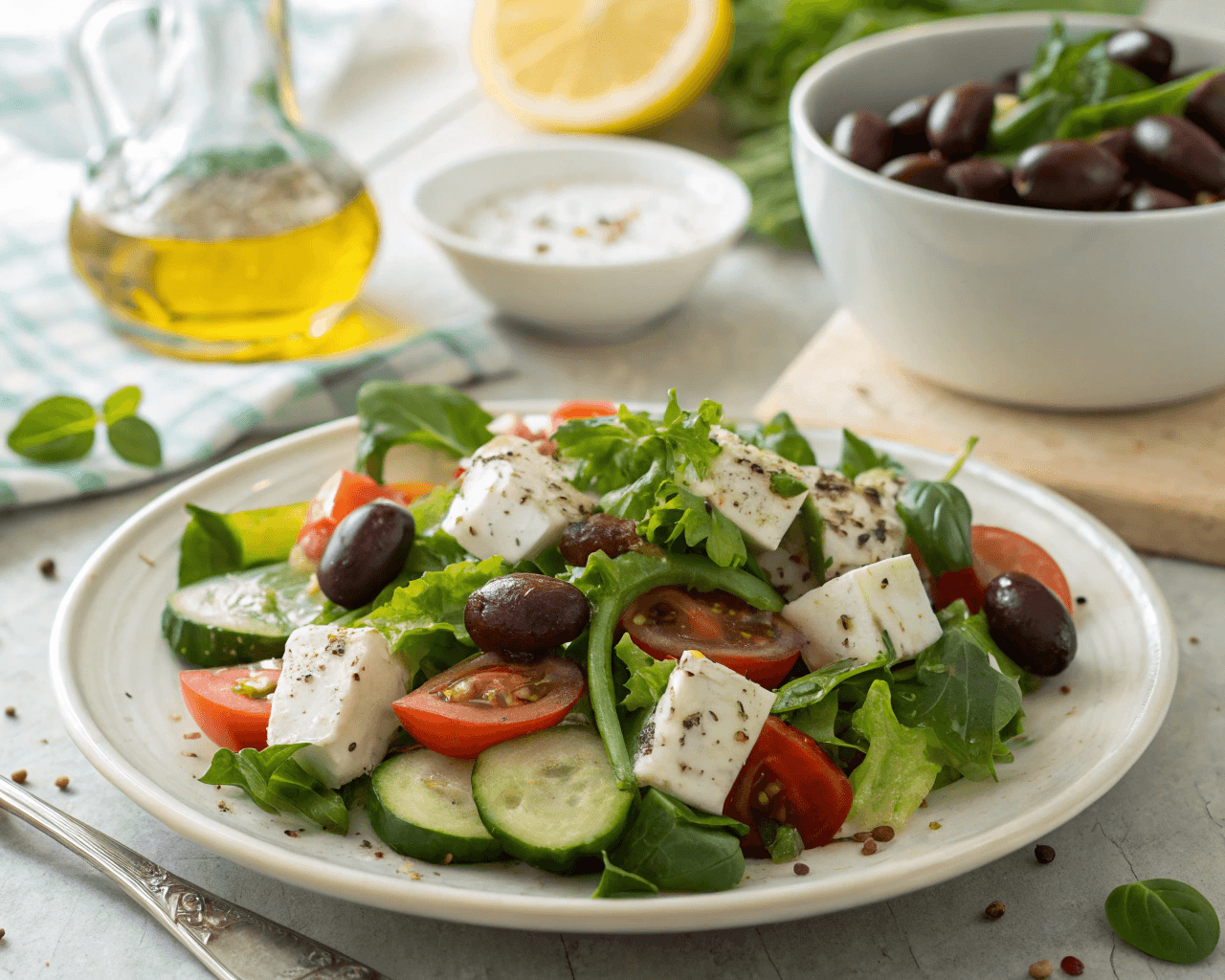 Greek Salad with Kalamata Olives and Feta