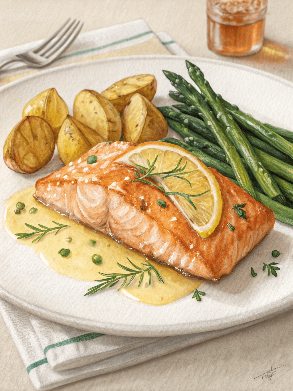 Grilled Salmon Honey Lemon Butter Sauce