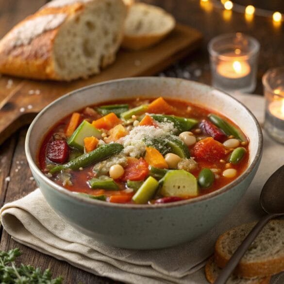 inestrone-soup-recipe–a-vibrant-bowl-of-homemade- Minestrone Soup