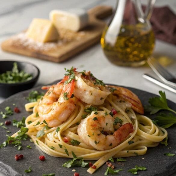 shrimp-scampi–plump-shrimp-delicately-seared-with Shrimp Scampi
