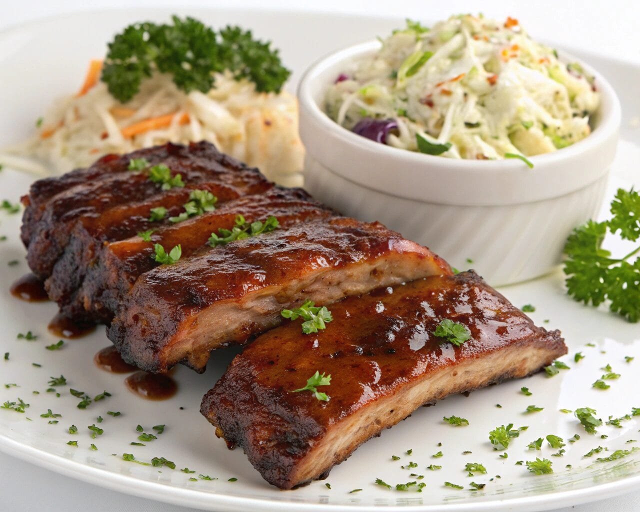 BBQ Ribs with Coleslaw