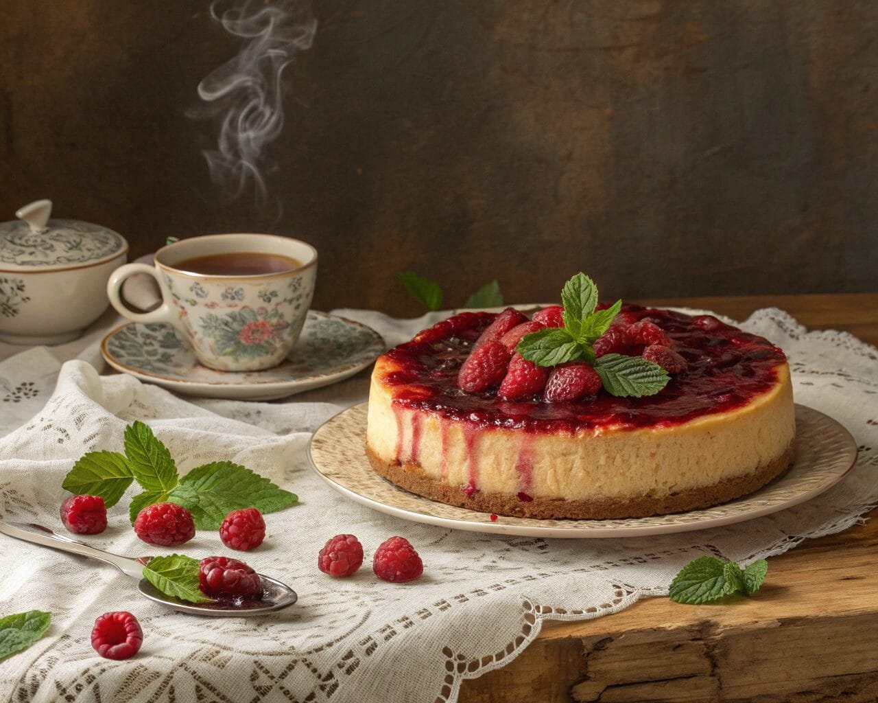 White Chocolate Raspberry Cheesecake