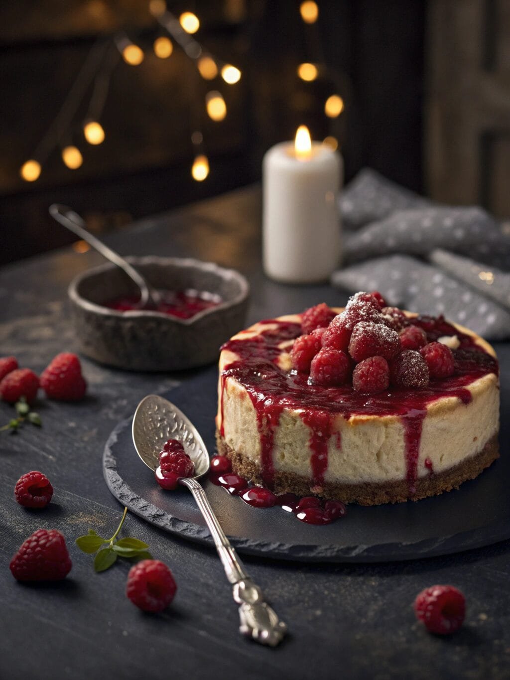White Chocolate Raspberry Cheesecake